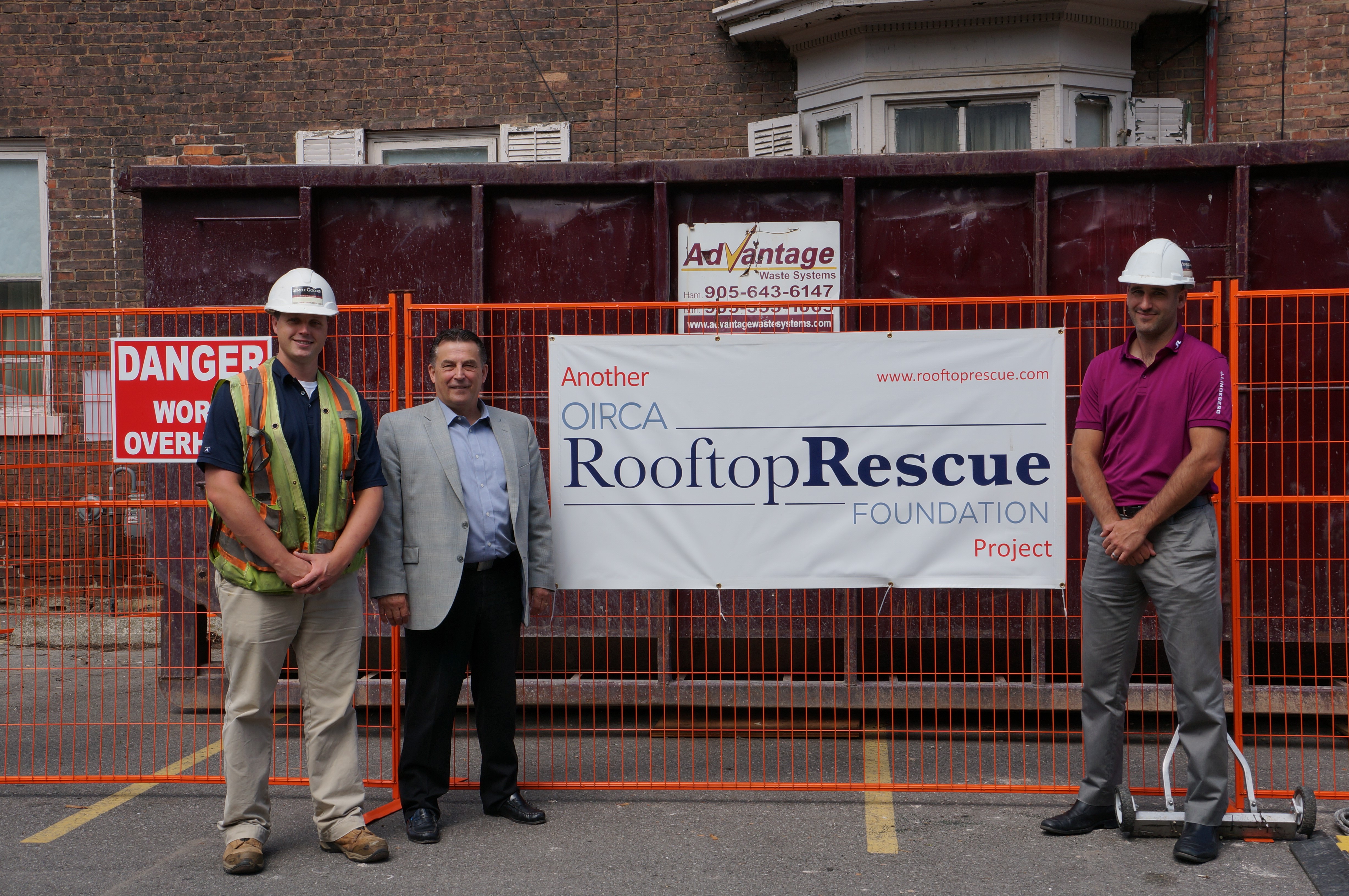Left to Right: Dan Boyce (Superintendent, Semple-Gooder Roofing), Doug Brown (Convoy Supply) and Mark Baxter (Semple Gooder Roofing)